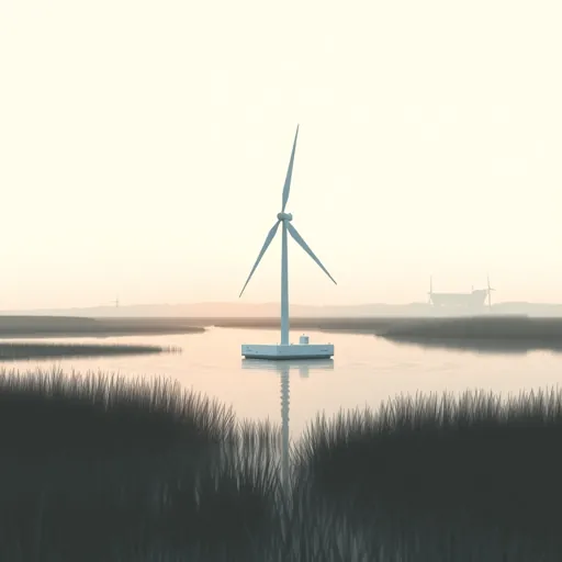 Une éolienne flottante à rotor incliné en test aux Pays-Bas